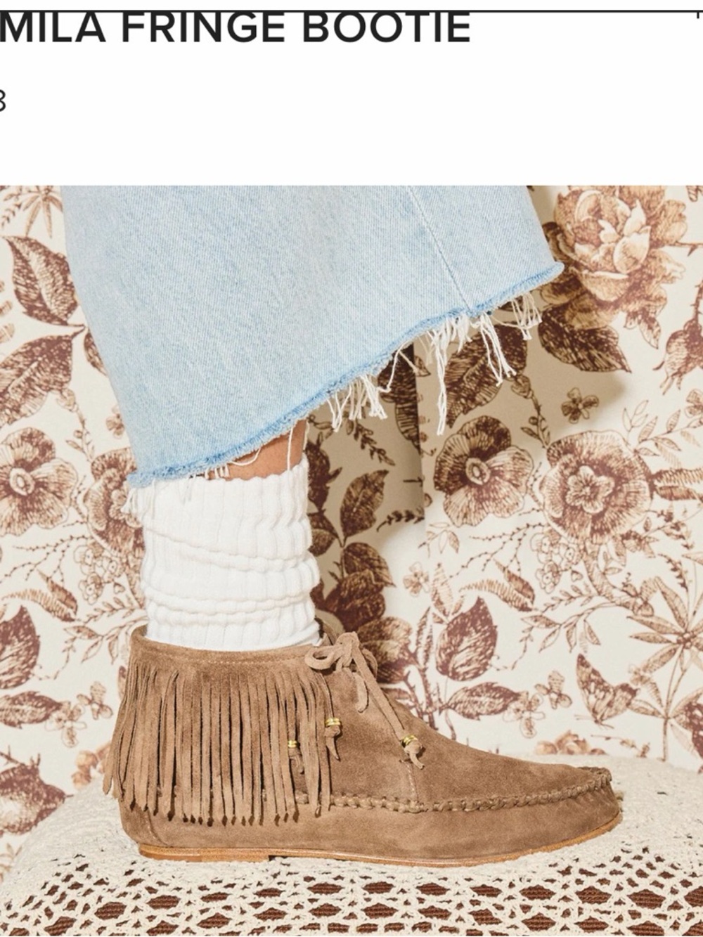 Freda Salvador Sesame Suede Low Profile Fringe